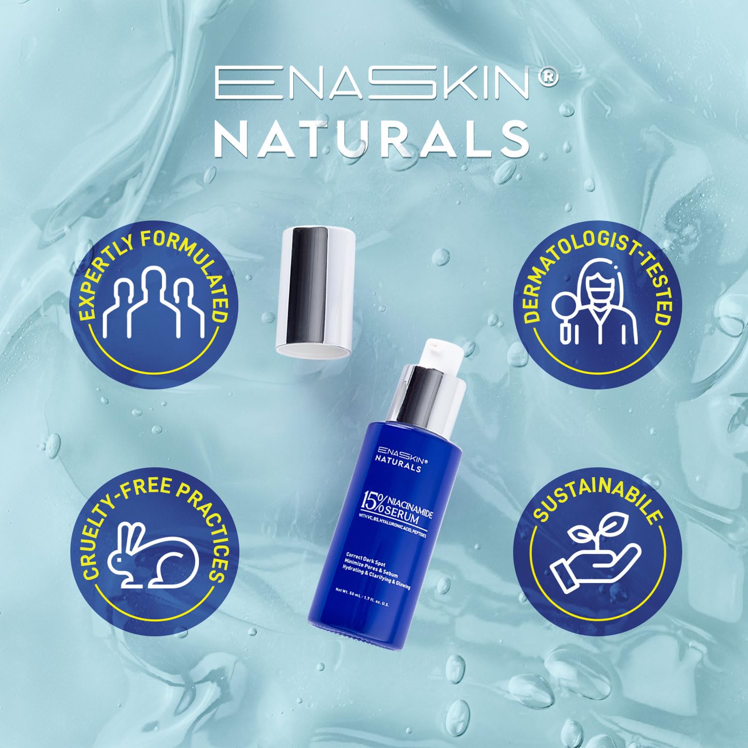 Enaskin Naturals Niacinamida 15% suaviza rojeces y calma inflamación cutánea