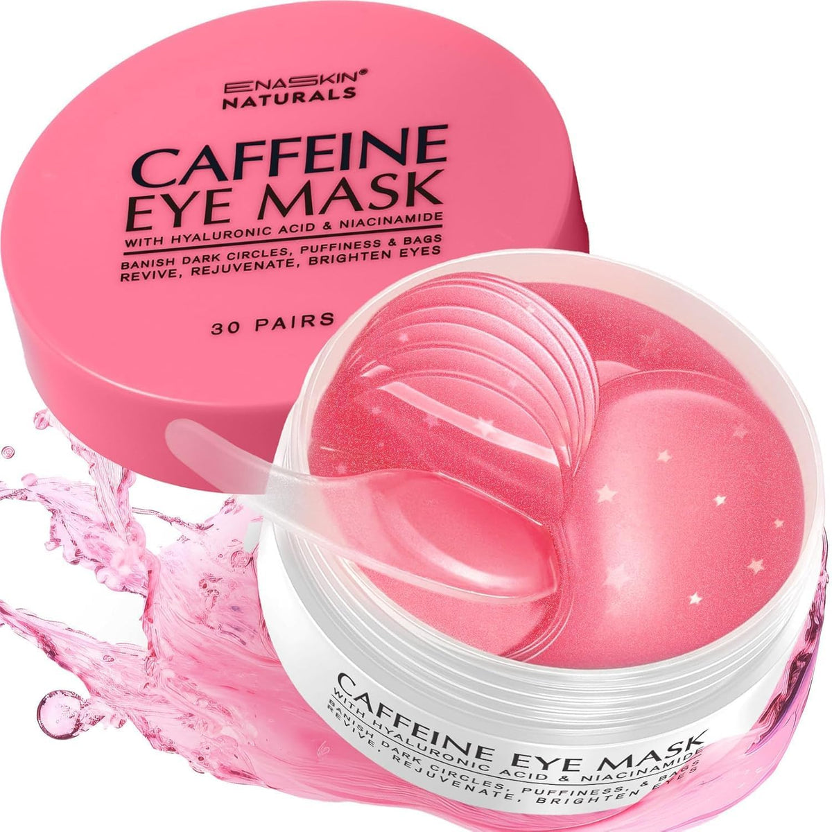 Parches para ojos Enaskin Naturals con cafeína para disminuir hinchazón y ojeras