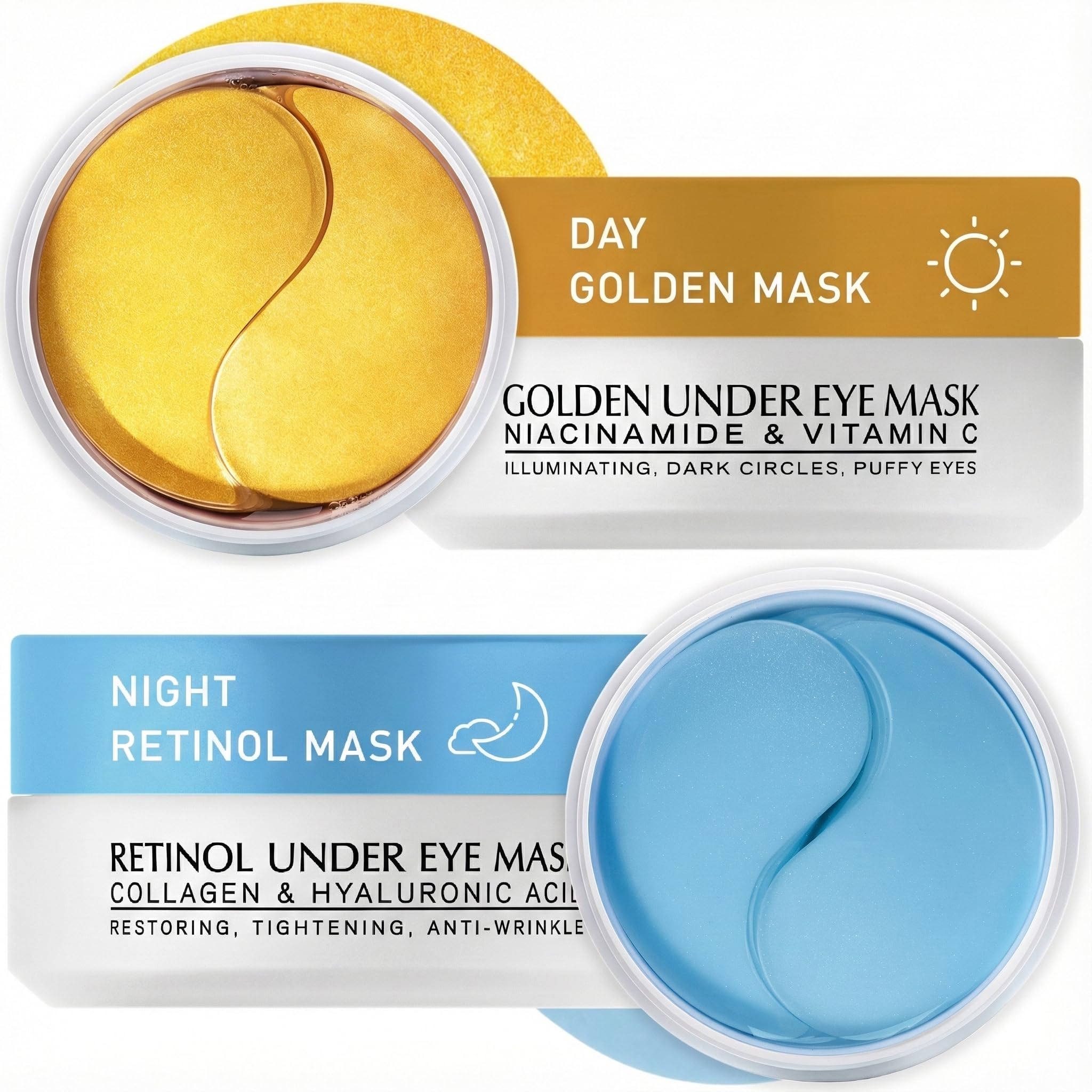 Parche ocular Enaskin Naturals, retinol y oro 24K, para ojos hinchados y ojeras.