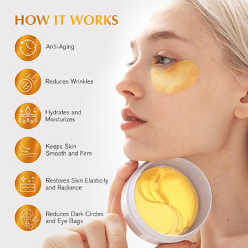 Ritual de cuidado diario con parches para ojos Enaskin Naturals.