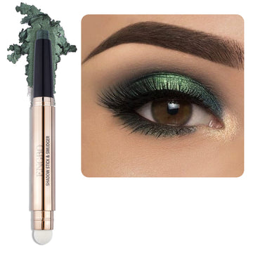 Enfuntins sombra crema ojos verde claro brillo para look natural.