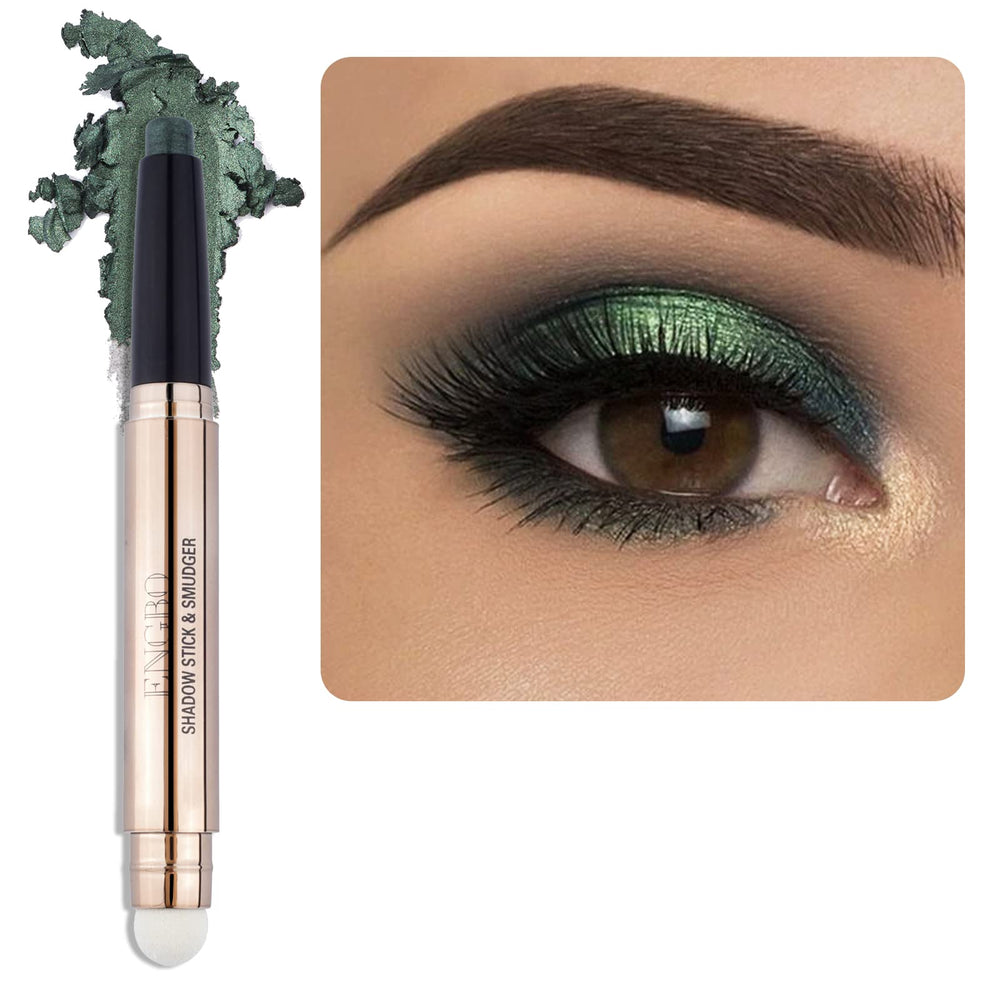 Enfuntins sombra crema ojos verde claro brillo para look natural.