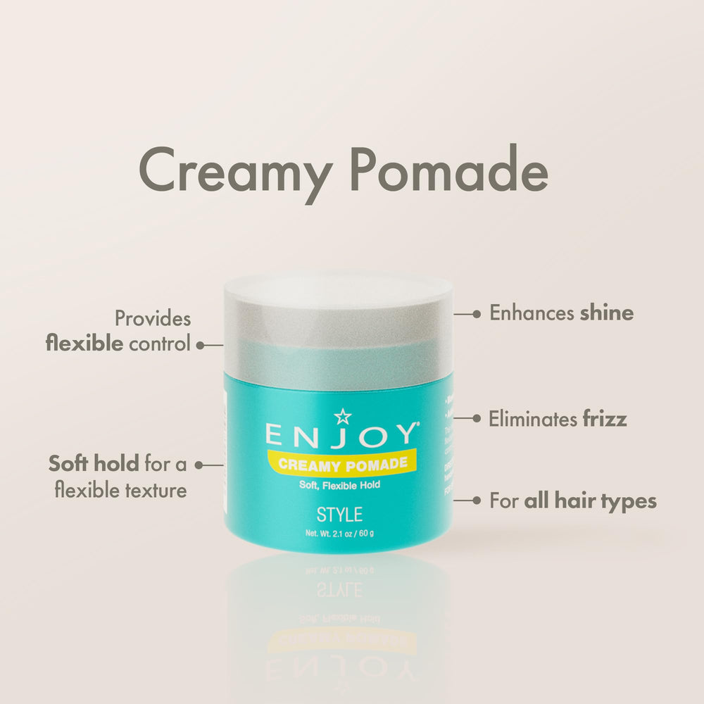 Enjoy Creamy Pomade: aplicación manual para distribución uniforme sin peso