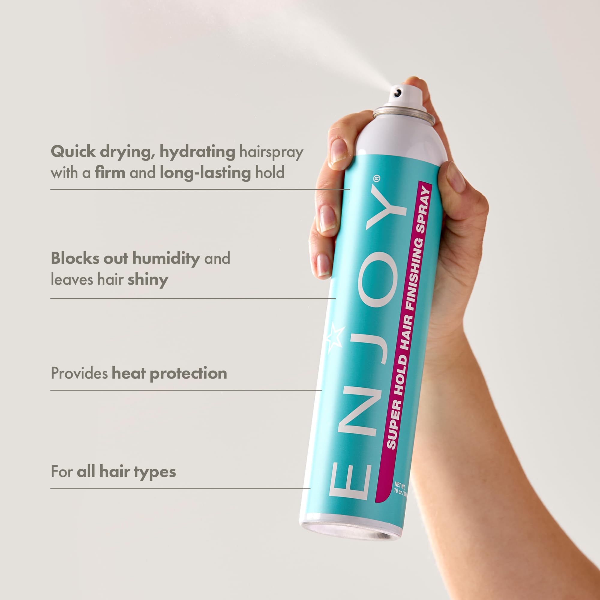 Enjoy Hair Finishing Spray aporta volumen y brillo sostenido