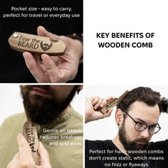 Uso multitarea: peine para barba y bigote de Enjoy The Wood, diseño compacto.