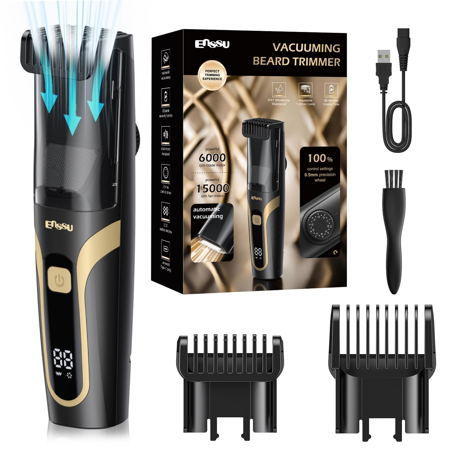 ENSSU cortadora de barba frontal, diseño ergonómico para un recorte preciso.
