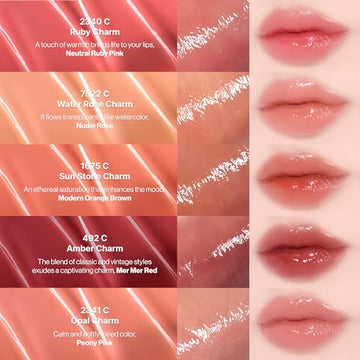 Entropy Make Up Amber Charm lip gloss for a dewy, plumped look.