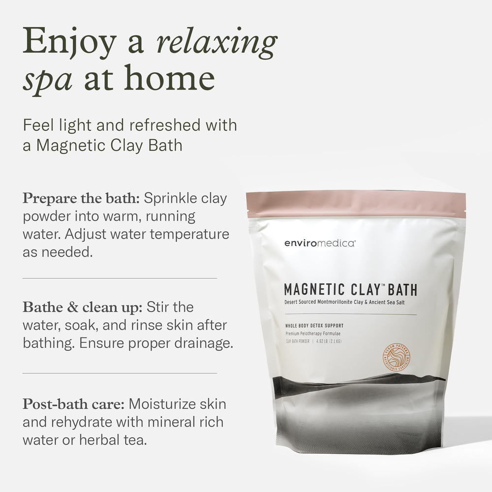 EnviroMedica envase de polvo Bentonita, preparación fácil para baño o máscara.