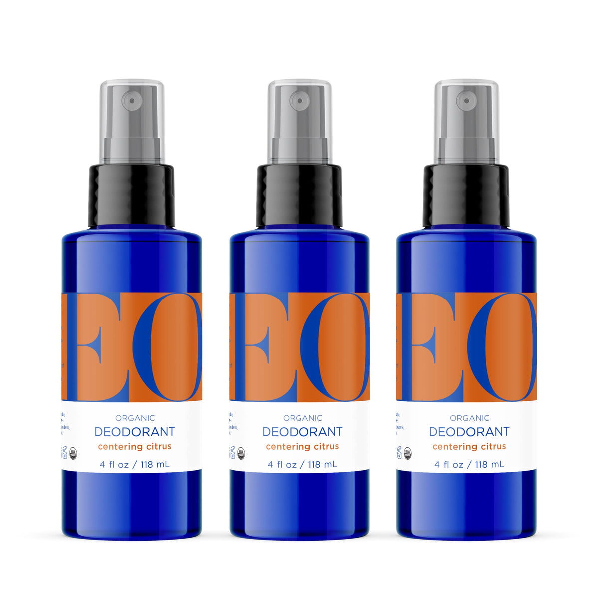 Desodorante EO orgánico en spray, trio de aromas cítricos para refrescar.