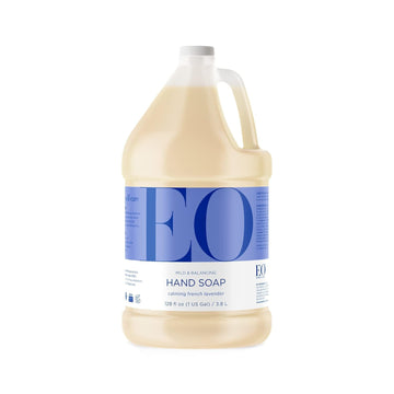 Jabón para manos EO lavanda francesa, botella de 128 oz, limpieza suave.