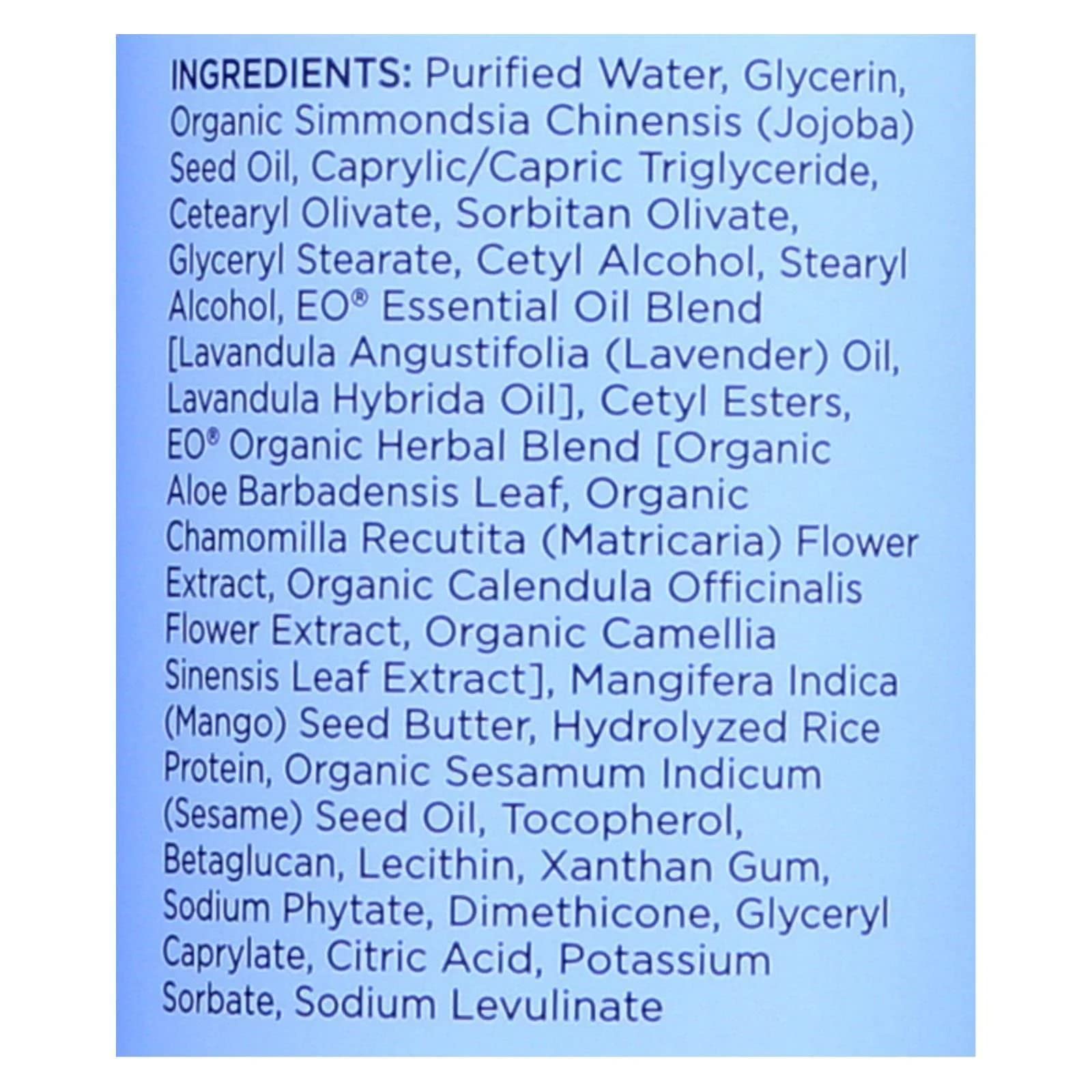 EO loción corporal lavanda francesa orgánica, aplicación-manual para hidratar la piel.