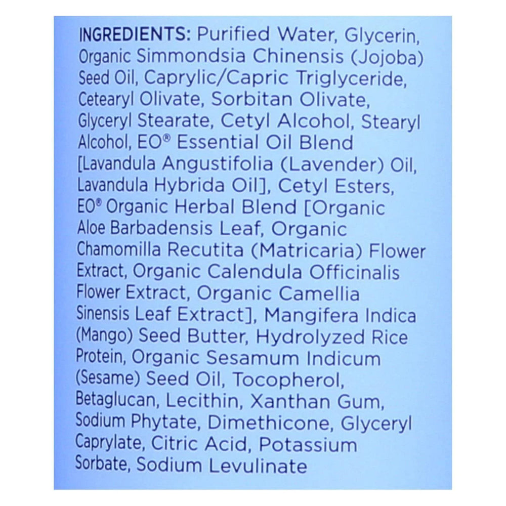 EO loción corporal lavanda francesa orgánica, aplicación-manual para hidratar la piel.