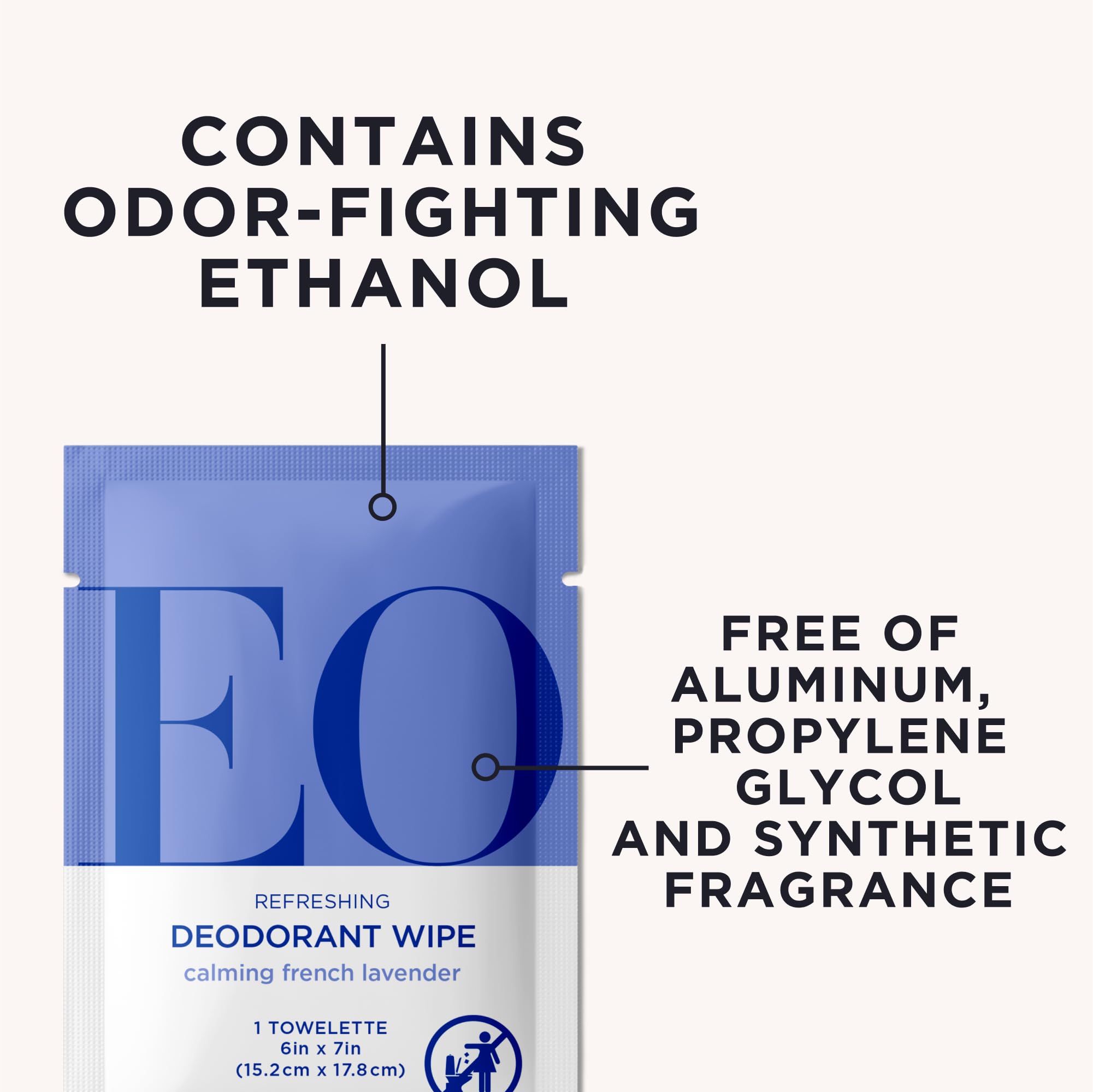 EO toallitas para bolso, lavanda francesa, fácil de llevar.