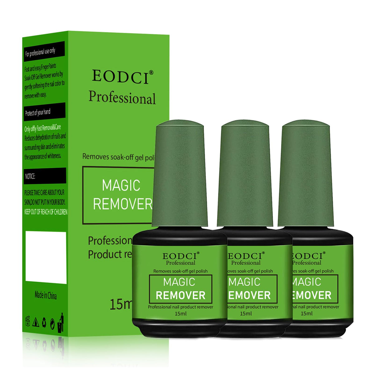 Eodci quitaesmalte mágico, bote práctico para retirar gel rápido.