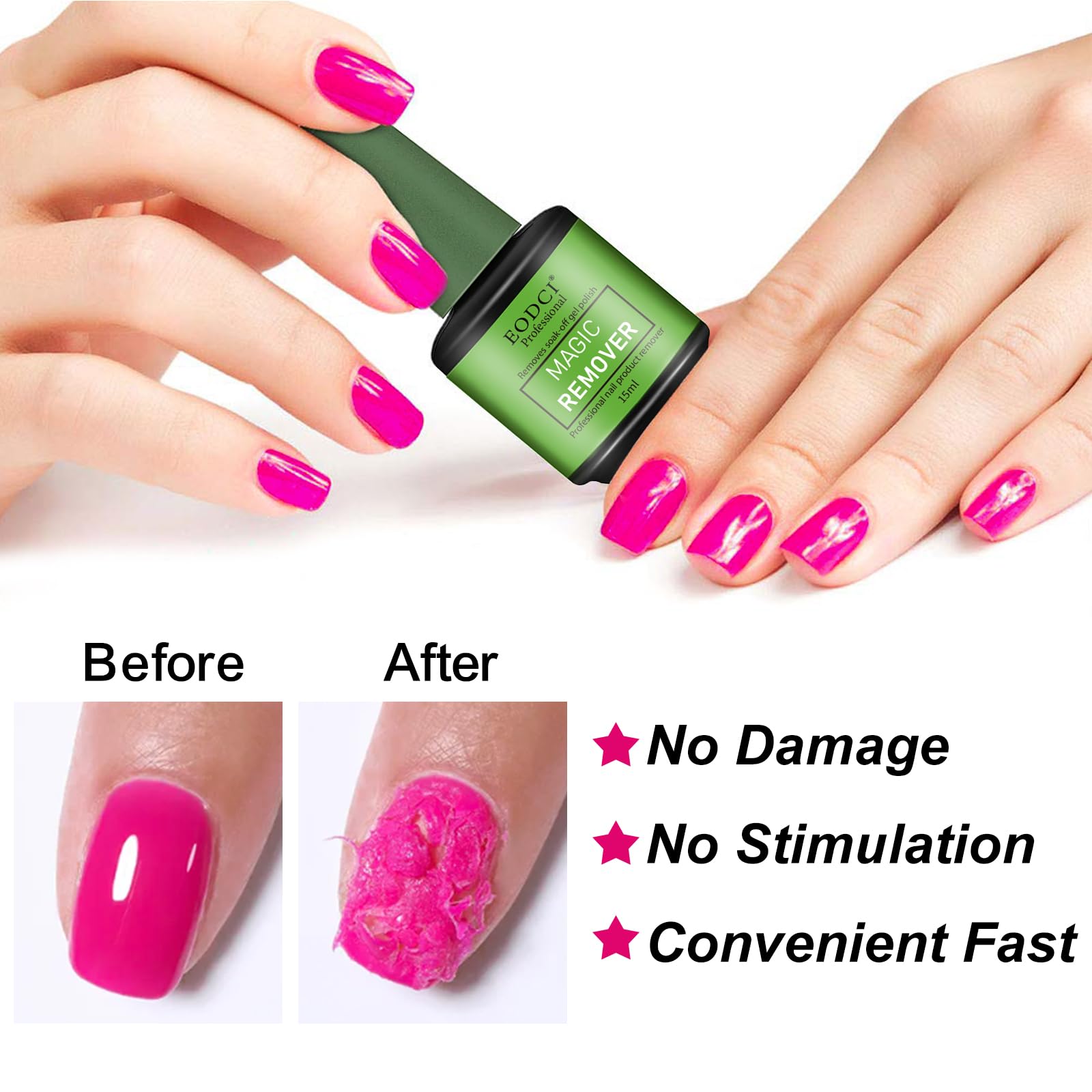 Remoción compatible con uñas acrílicas y UV, de Eodci.