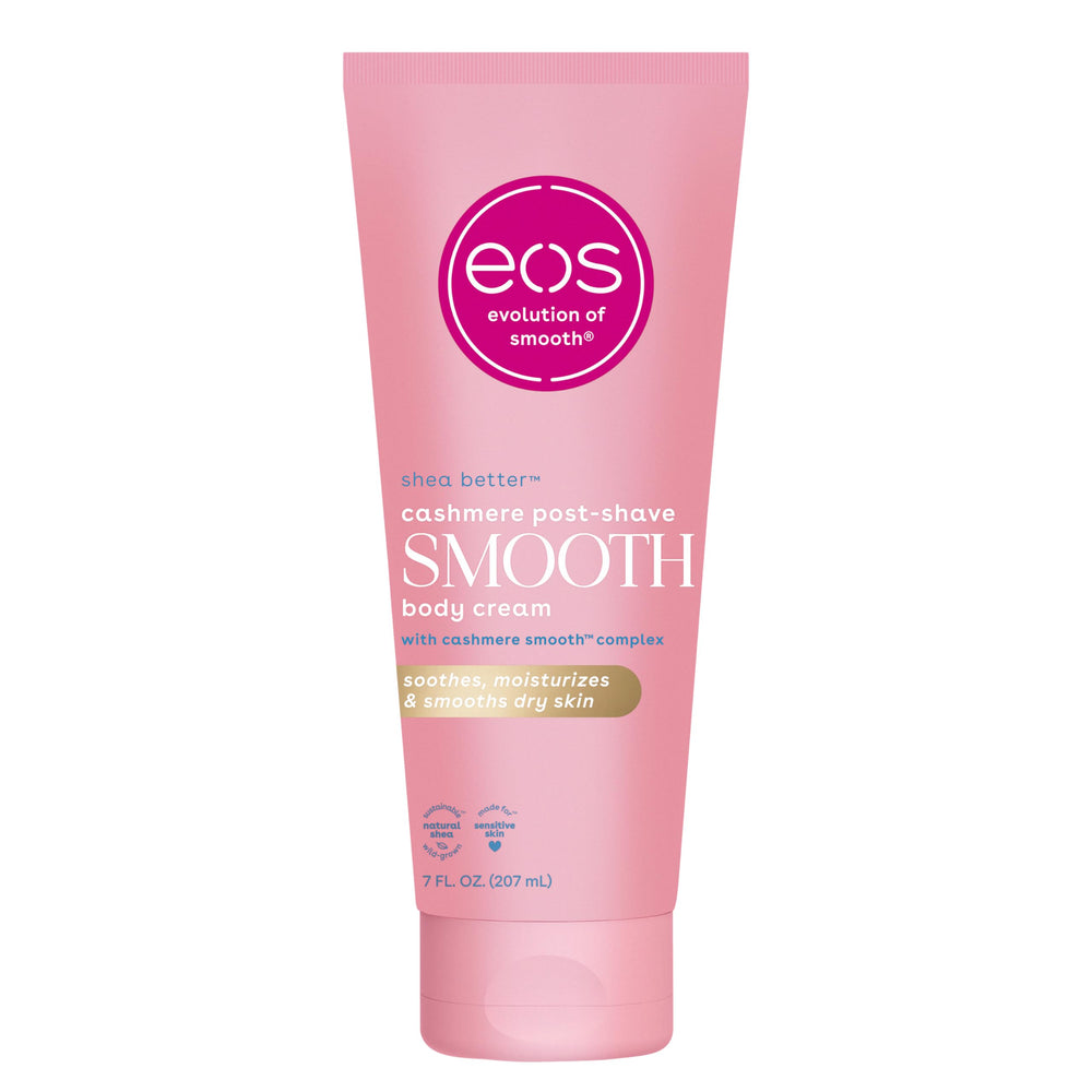 eos Cashmere crema corporal vainilla, textura sedosa para piel suave.