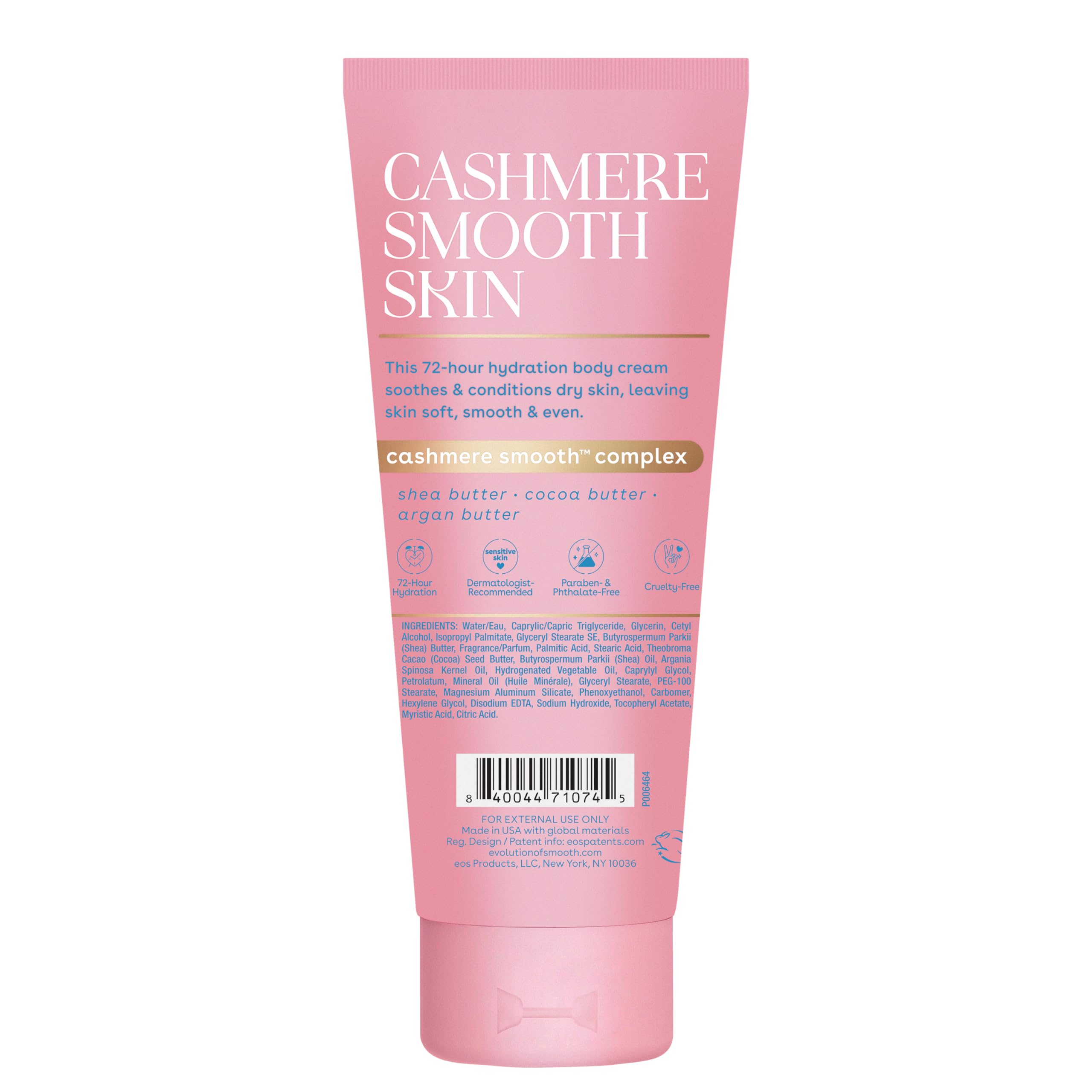 envase de siete onzas de eos Cashmere para uso diario.