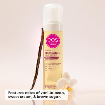eos crema de afeitar vainilla: aplicación manual para piel suave.