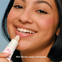 EOS Creme de la Creme Salted Caramel mini lip balm swatch for smooth lips