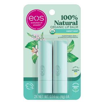 Bálsamo labial EOS Sweet Mint en envase compacto para uso diario.
