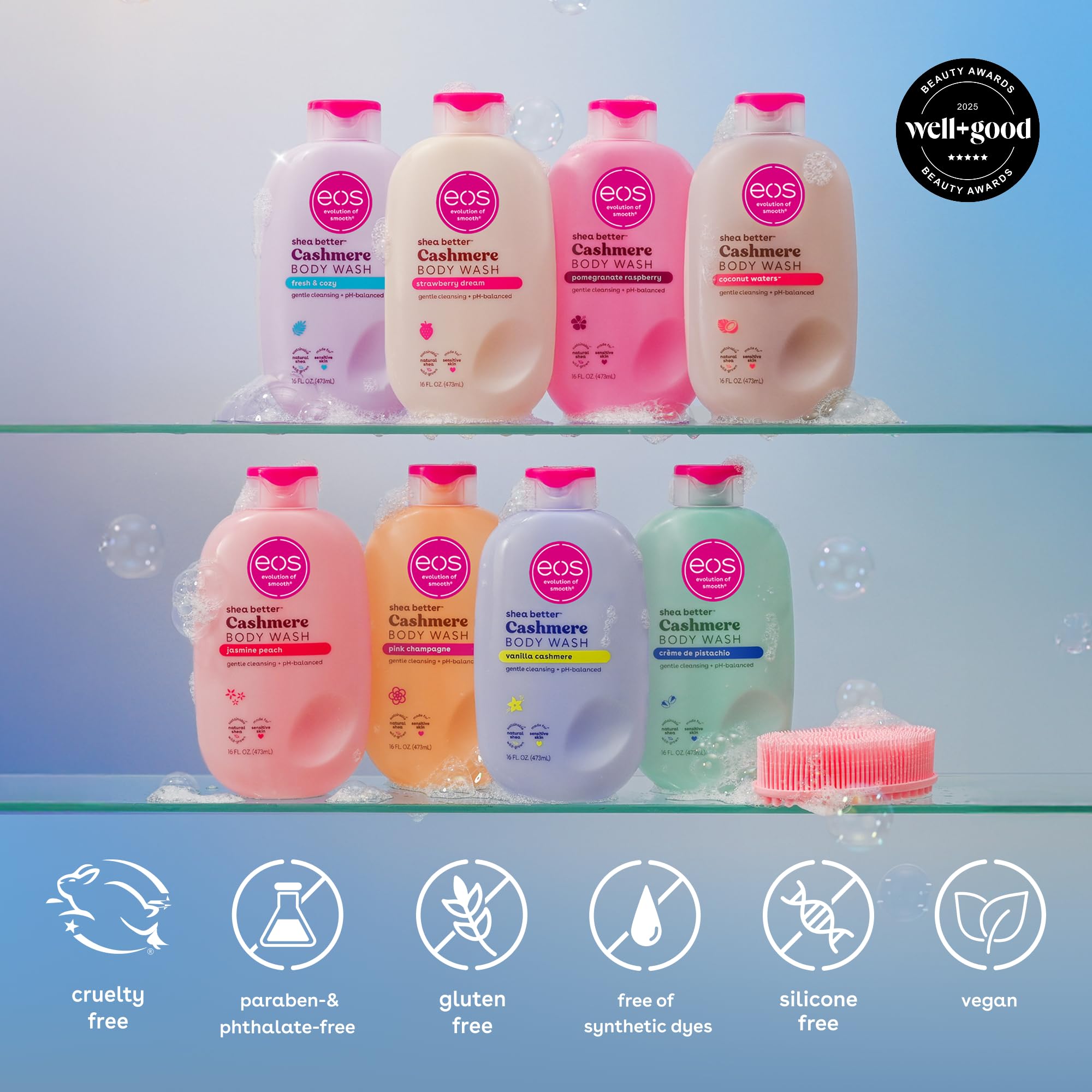 EOS Vanilla Cashmere 16oz label emphasizing generous daily use