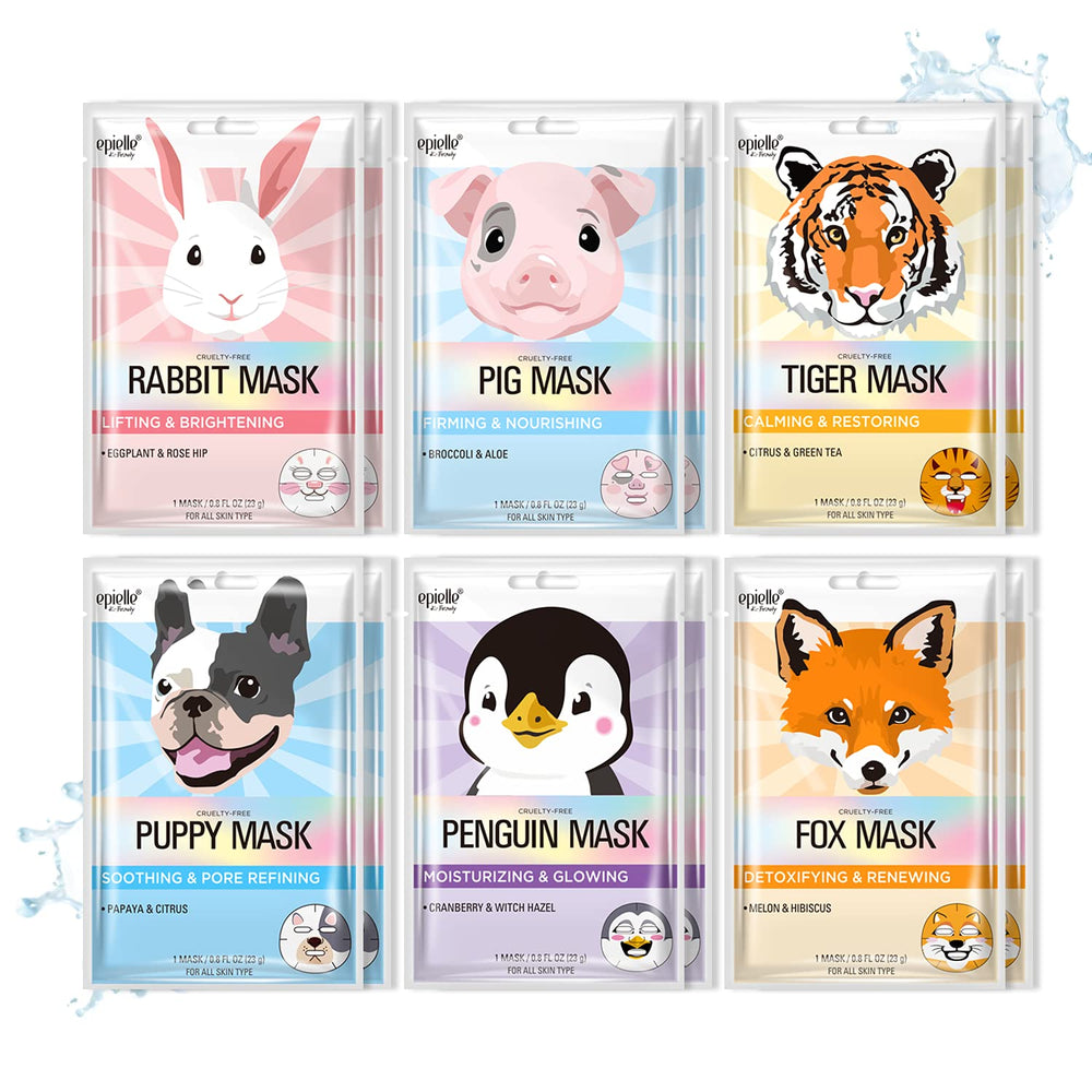 Epielle rabbit mask with eggplant and rose hip for radiant skin.