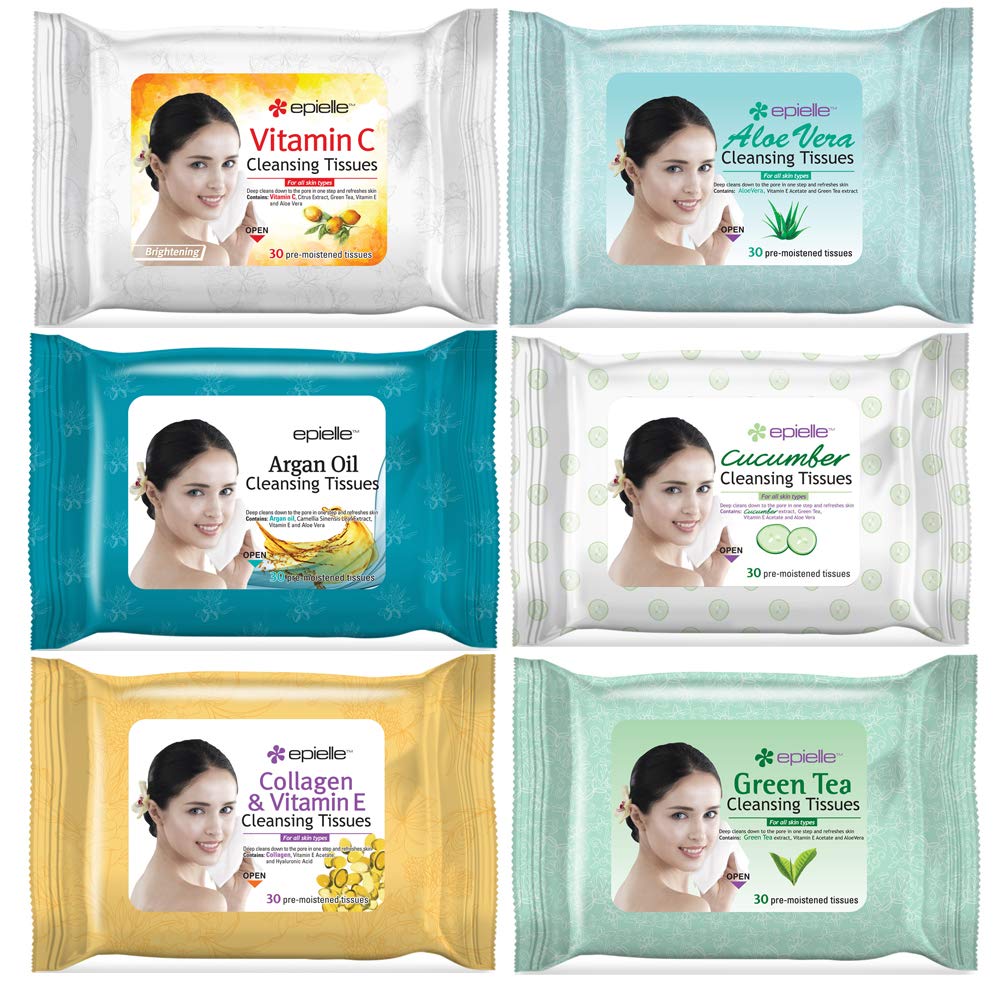 Epielle toallitas desmaquillantes para cara y ojos, retiran maquillaje y residuos suavemente.