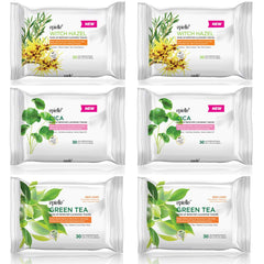 Epielle toallitas desmaquillantes, conjunto 6, 30 unidades, ideal para limpieza diaria.