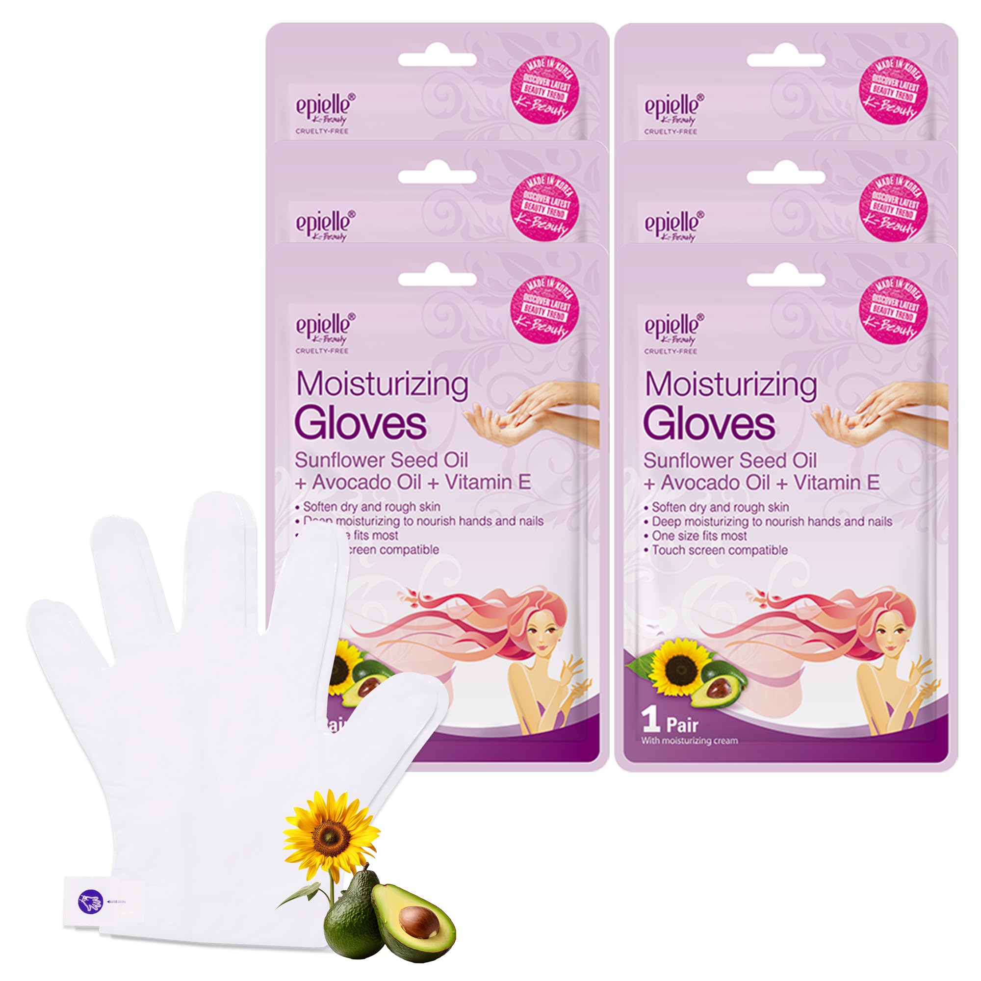 Epielle mascarilla de manos hidratante con aceite de girasol para piel suave.