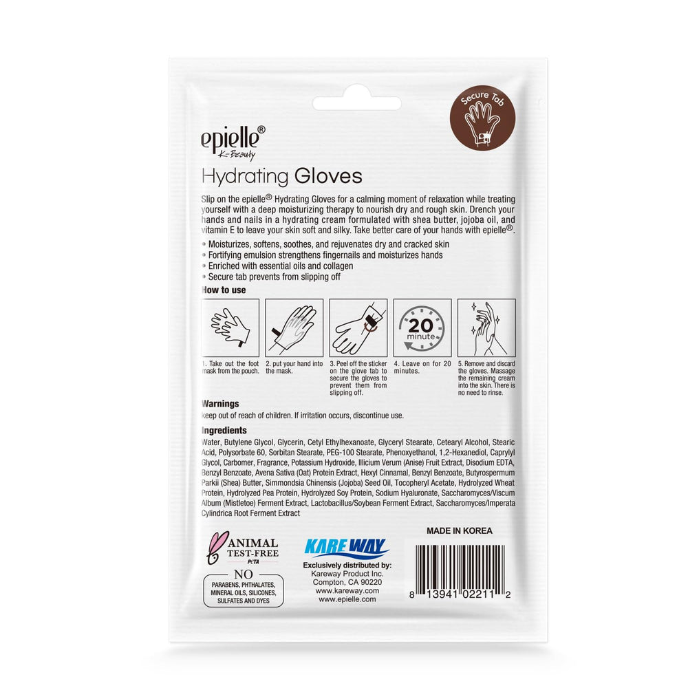 Epielle mascarillas para manos, conserving en packaging