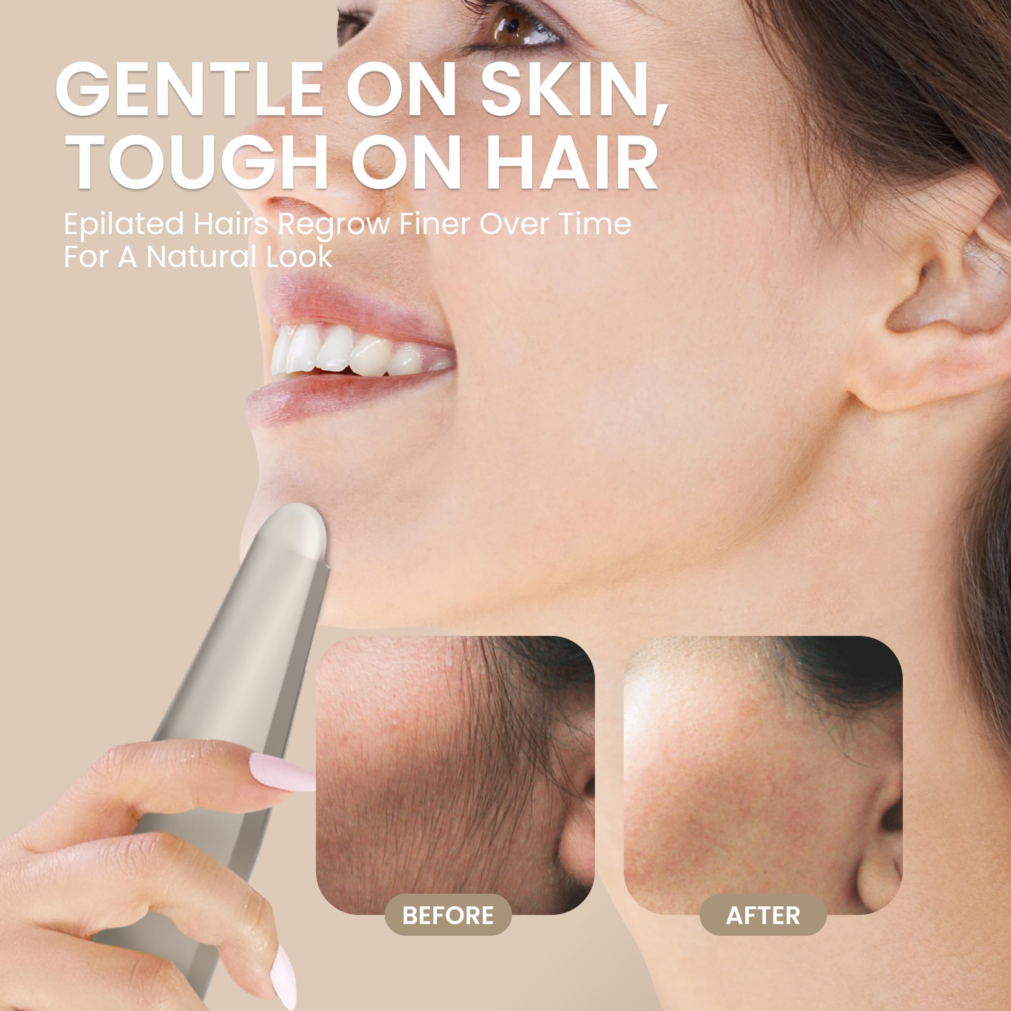 Epilady Esthetic Pearl bobina giratoria para capturar vello corto con eficacia.