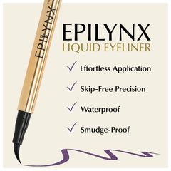 Delineador líquido vegano e hipoalergénico de EPILYNX, pigmentación intensa sin irritar.
