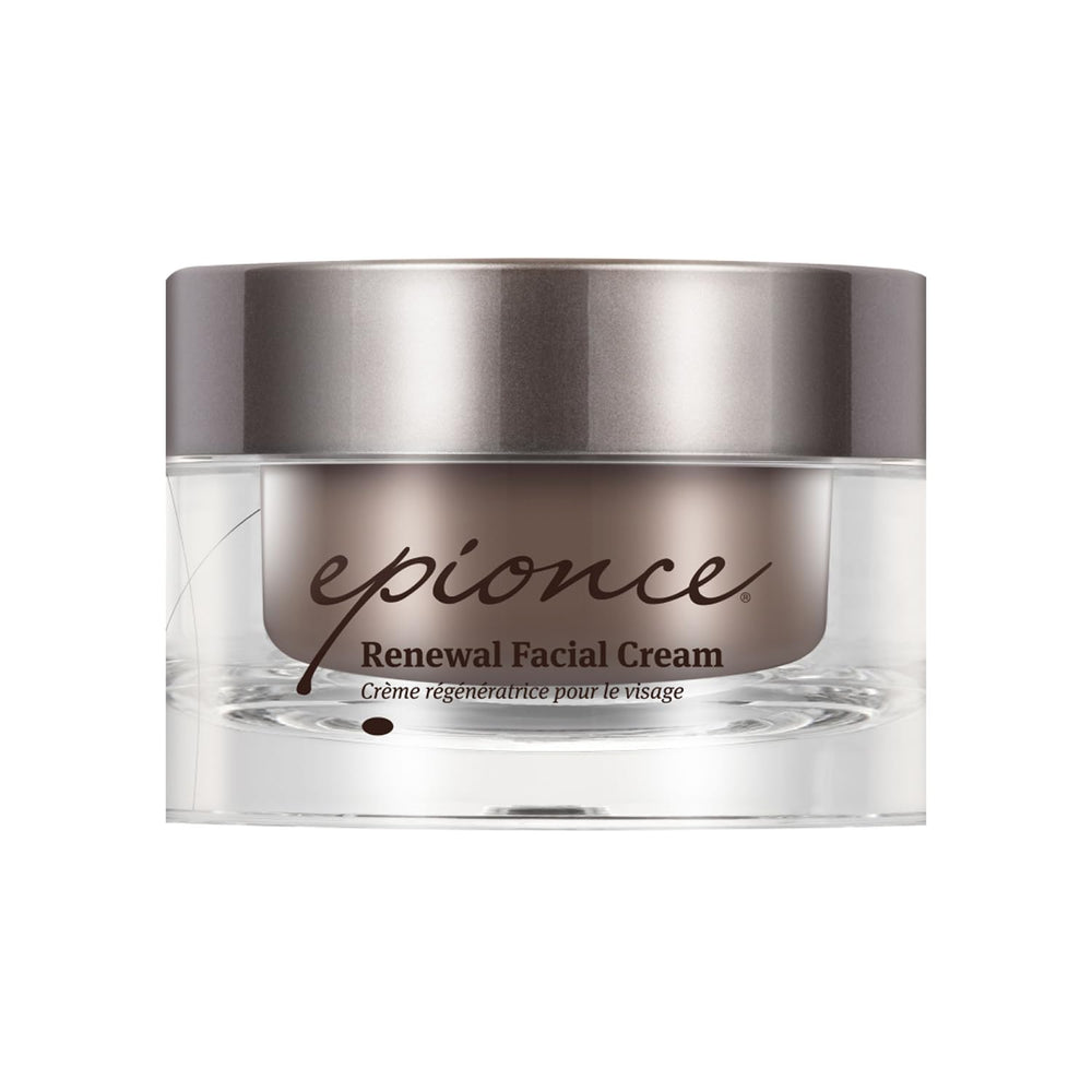 Crema de renovación facial Epionce, bote, hidratación profunda para piel seca y sensible.