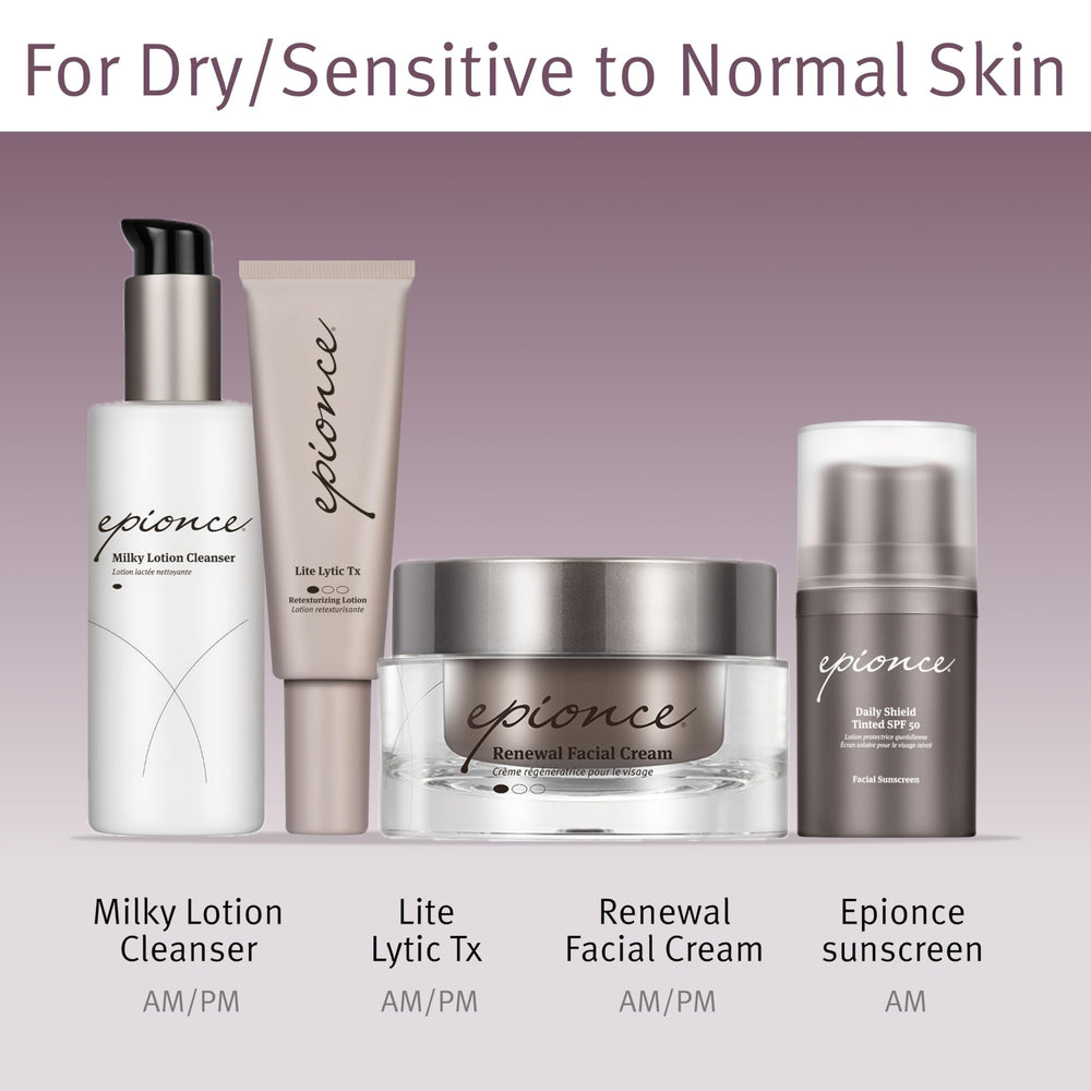 Crema de renovación facial Epionce, rutina diaria para el cuidado facial.