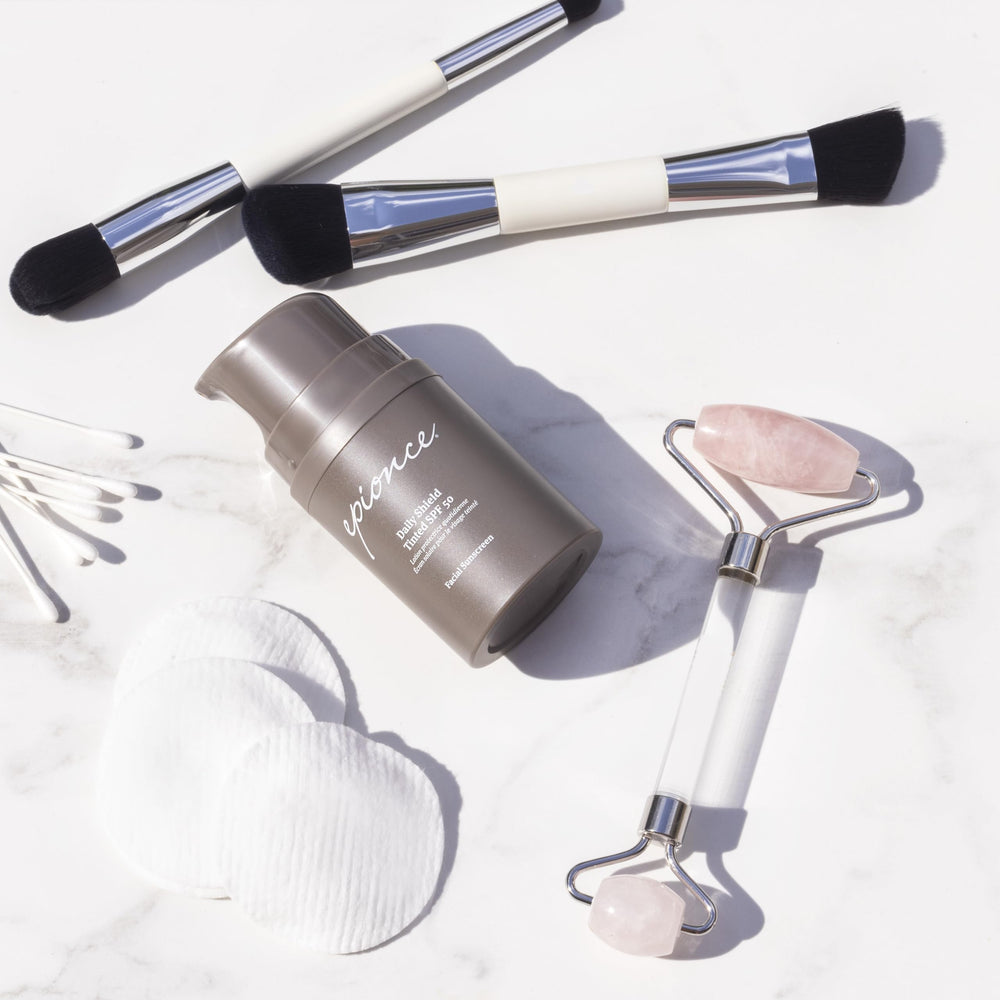 Epionce Daily Shield SPF50 – emballage États‑Unis et produit dermatologique de confiance.