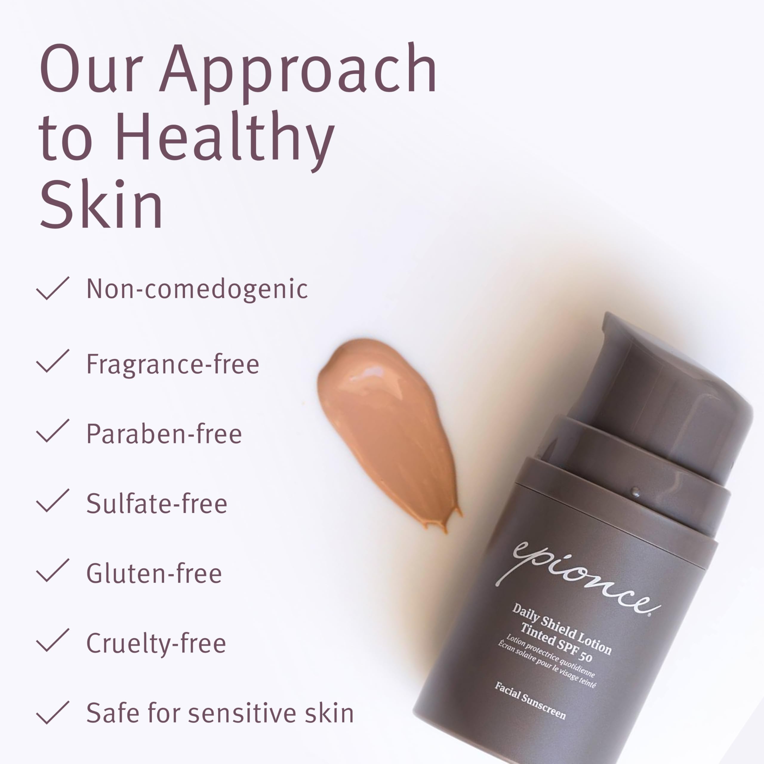 Epionce Daily Shield SPF50 – hydratation légère qui pénètre rapidement.