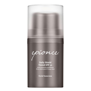 Epionce Daily Shield SPF50 – bouteille montrant une protection UV durable pour le visage.