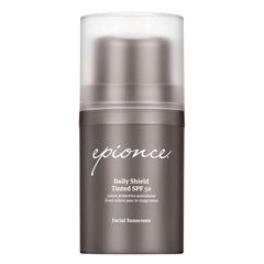 Epionce Daily Shield SPF50 – bouteille montrant une protection UV durable pour le visage.