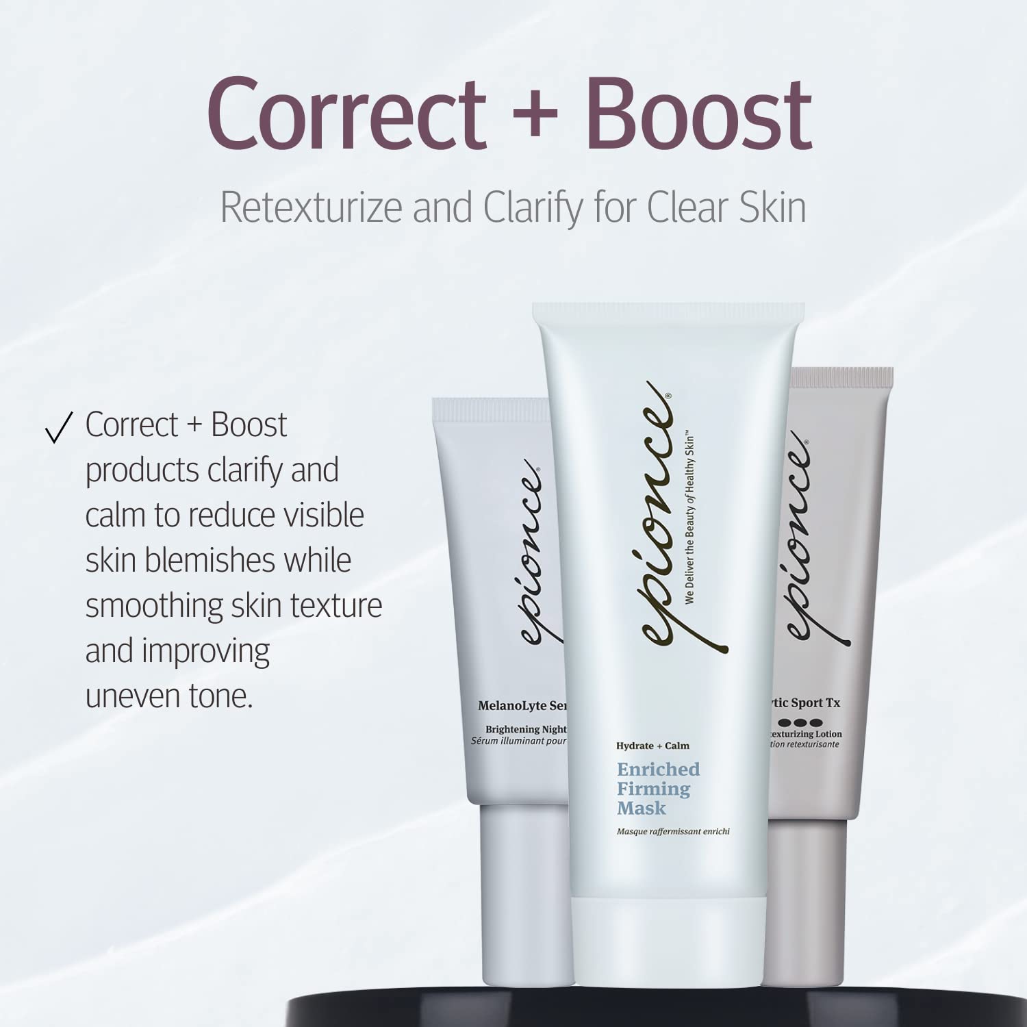 Glicerina en Epionce Mascarilla Reafirmante Enriquecida, mantiene hidratación