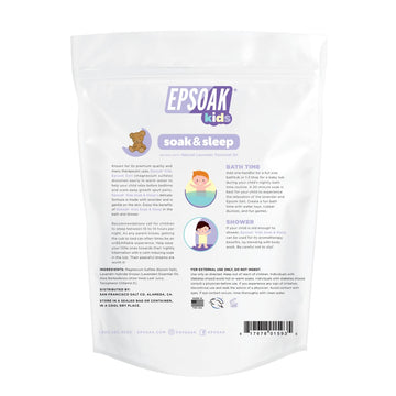 Epsoak Kids Lavanda: etiqueta cercana destacando aroma suave