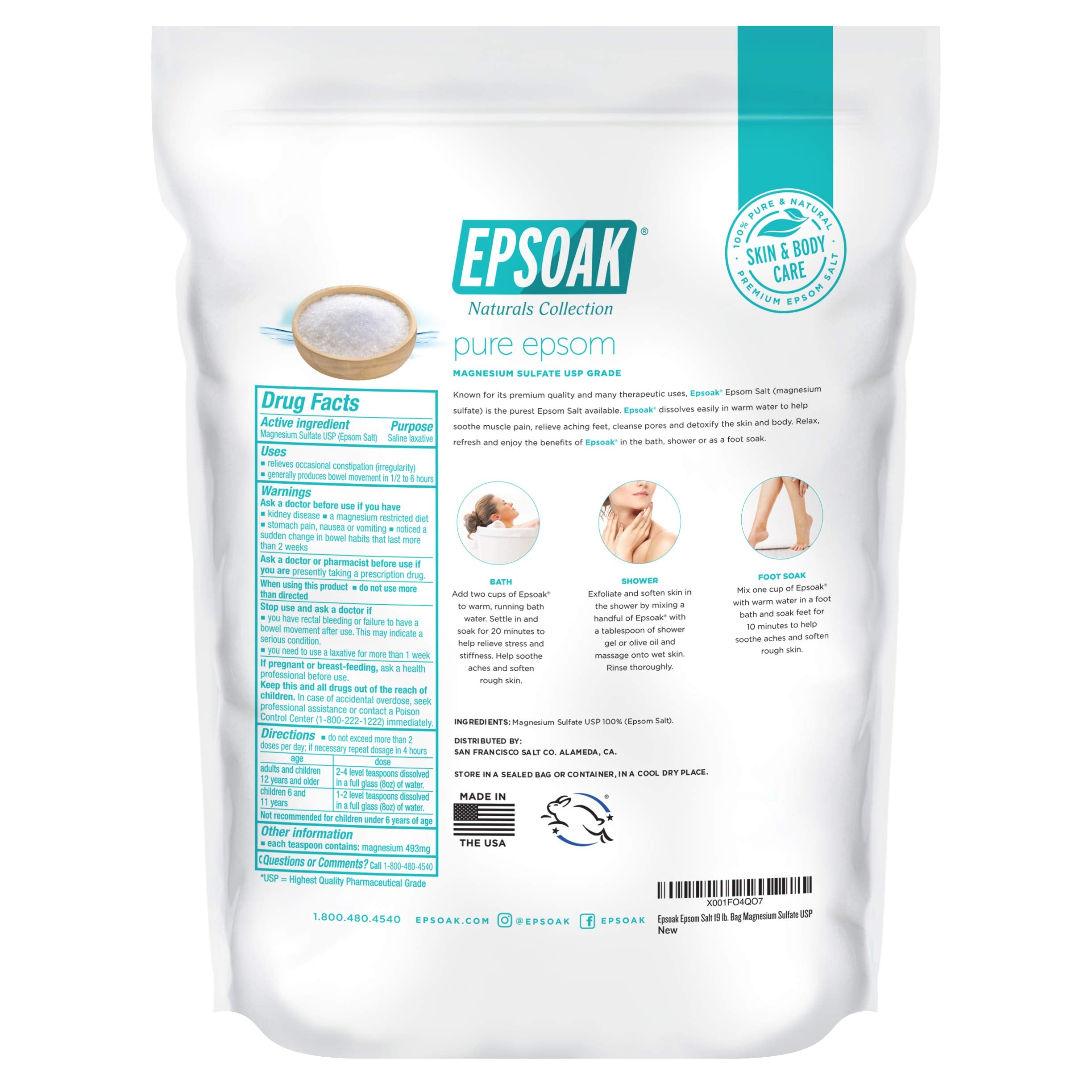 Epsoak Sal Epsom para plantas, riego natural y saludable