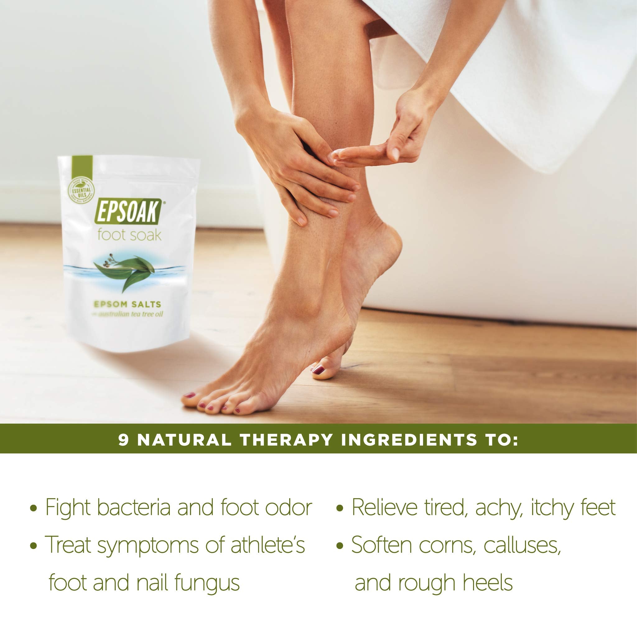 Epsoak Tea Tree Foot Soak aromas de aceites esenciales para experiencia sensorial