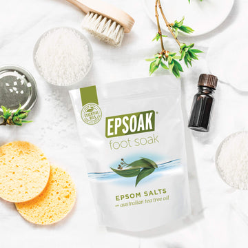 Epsoak Tea Tree Foot Soak aceites de árbol de té, menta y eucalipto