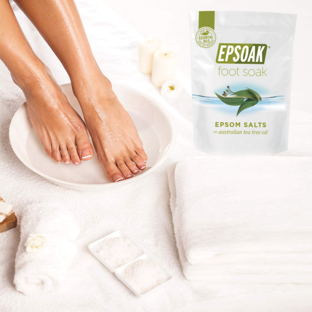Epsoak Tea Tree Foot Soak hecho en Estados Unidos, libre de crueldad