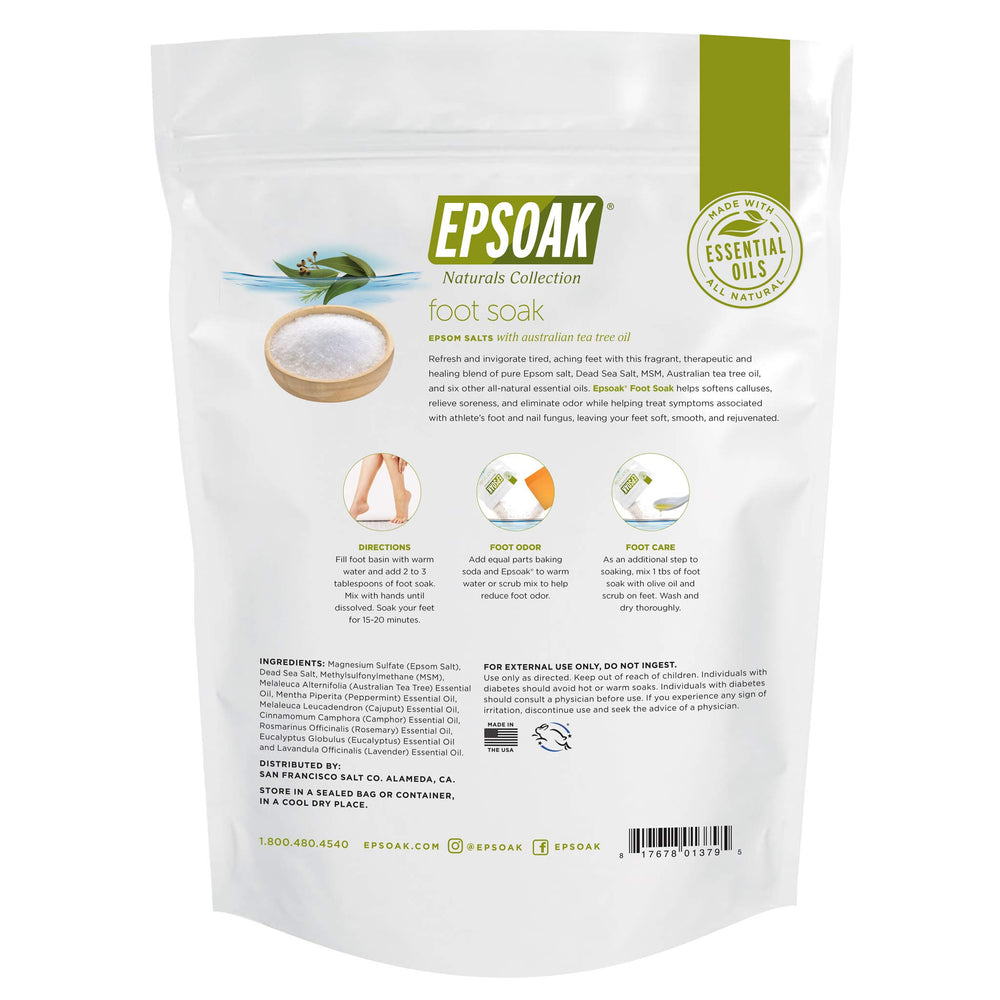 Epsoak Tea Tree Foot Soak sales epsom minerales para limpieza suave