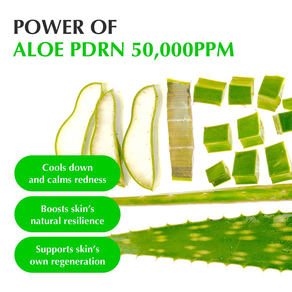 Reparación suave de la piel gracias a EQQUALBERRY Aloe PDRN.
