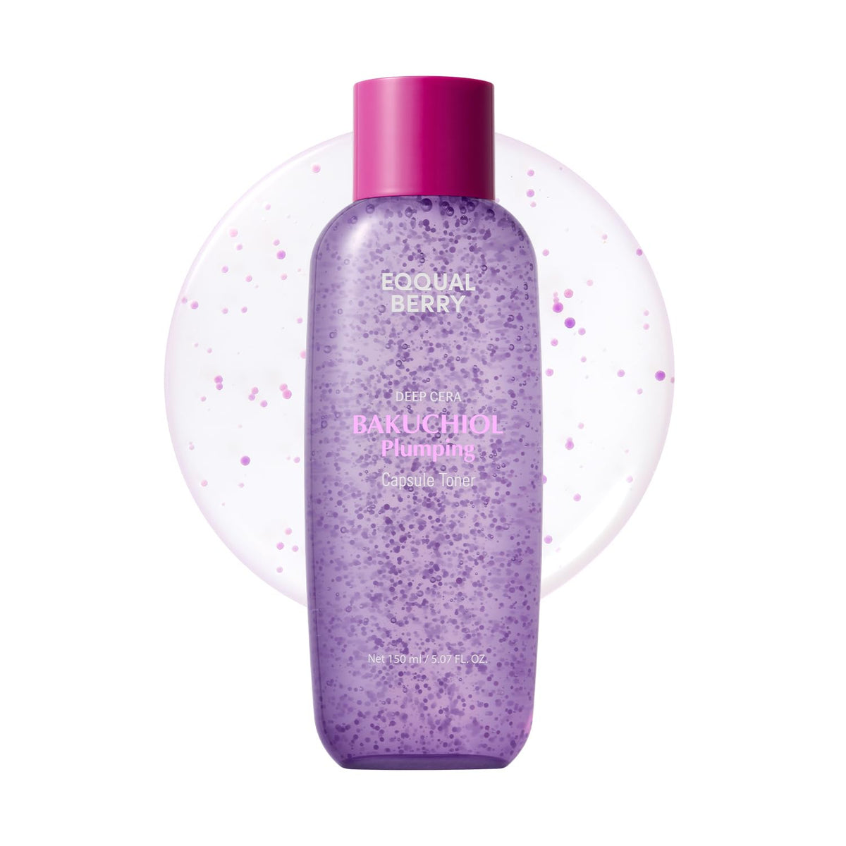 EQQUALBERRY botella del tónico con bakuchiol para hidratación y firmeza
