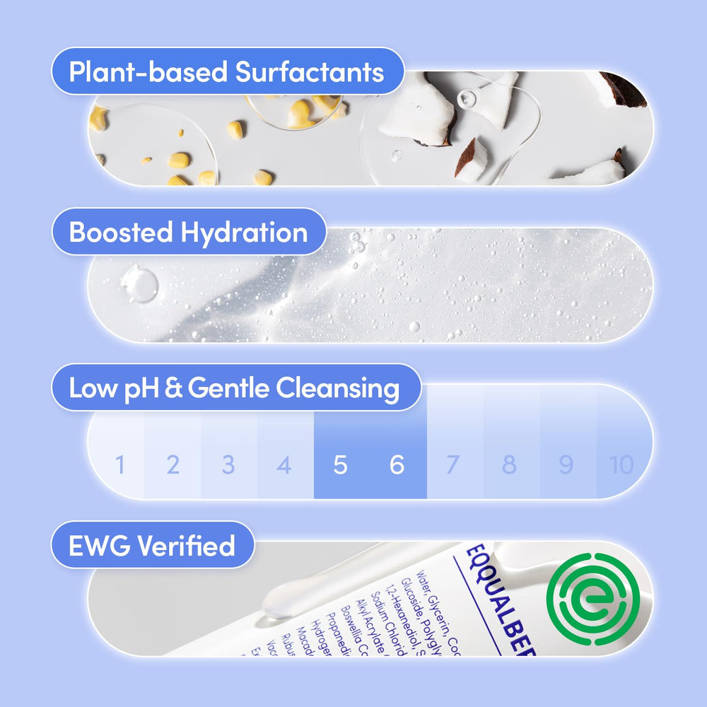 EQQUALBERRY Limpiador gel diario: limpieza profunda sin irritación.