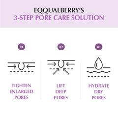EQQUALBERRY, poros refinados, frasco compacto para uso diario.