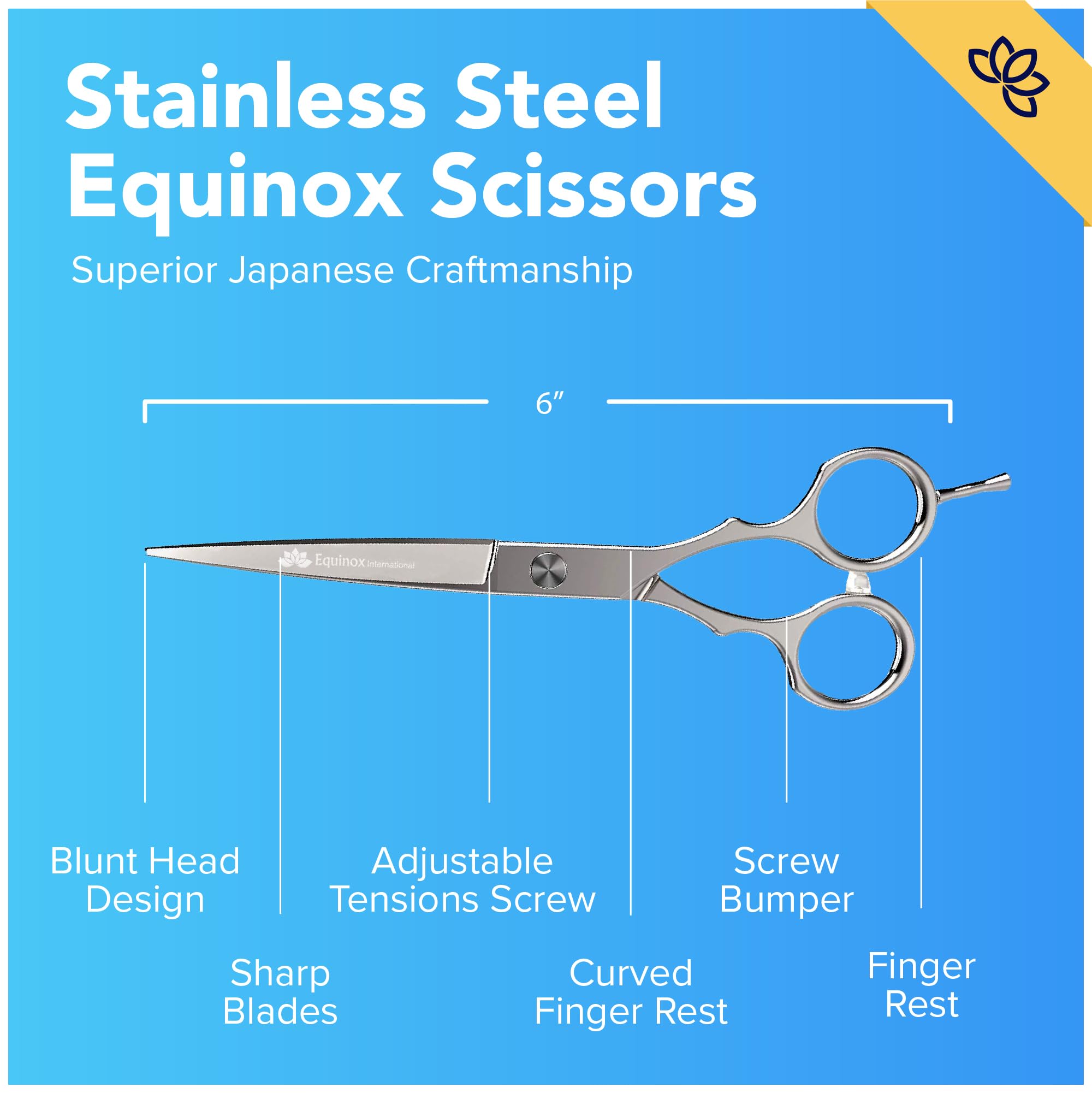 Tijeras Equinox con confort ergonómico para sesiones largas en salón.
